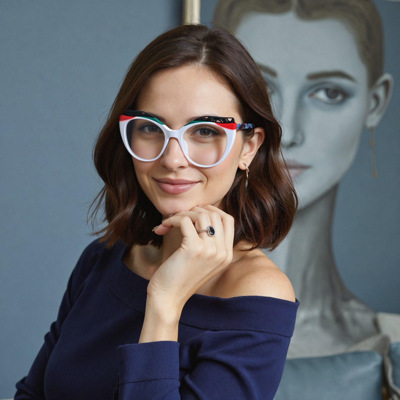 Occhiali da Vista Anderso Cat Eye Bianco