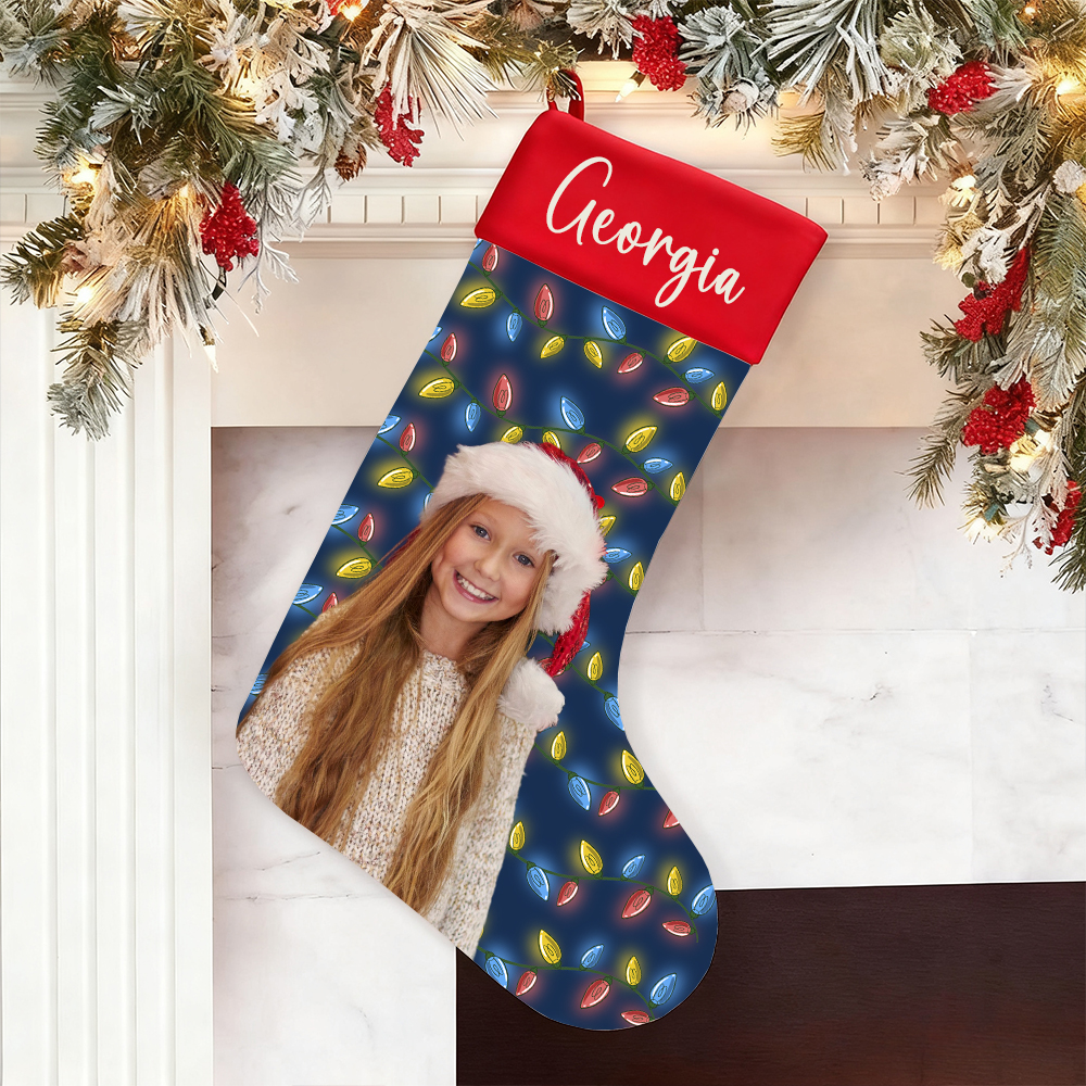 Personalized Christmas Stockings with Photos and Names Heartwarming Gift for Daughter