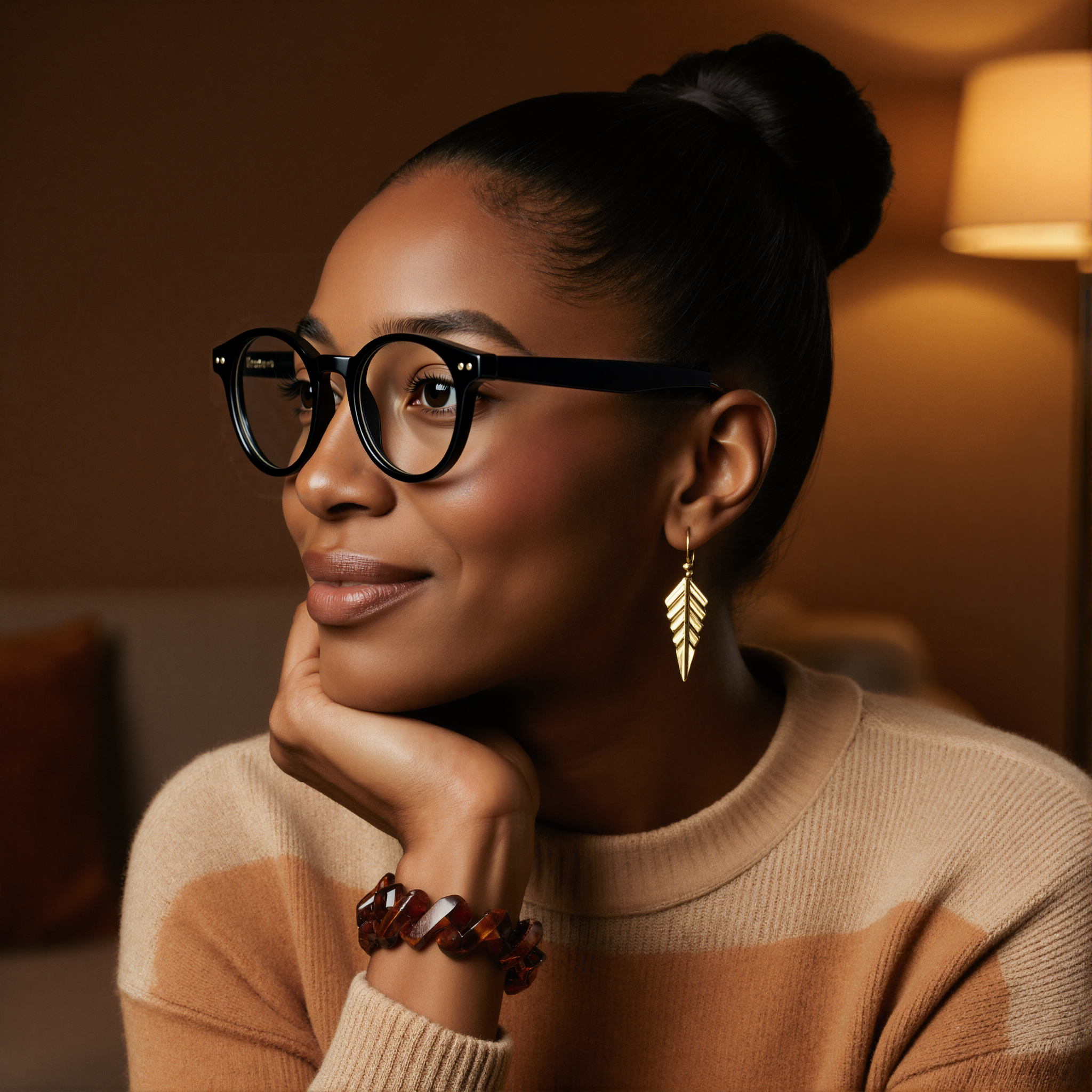 Lucia Round Black Glasses