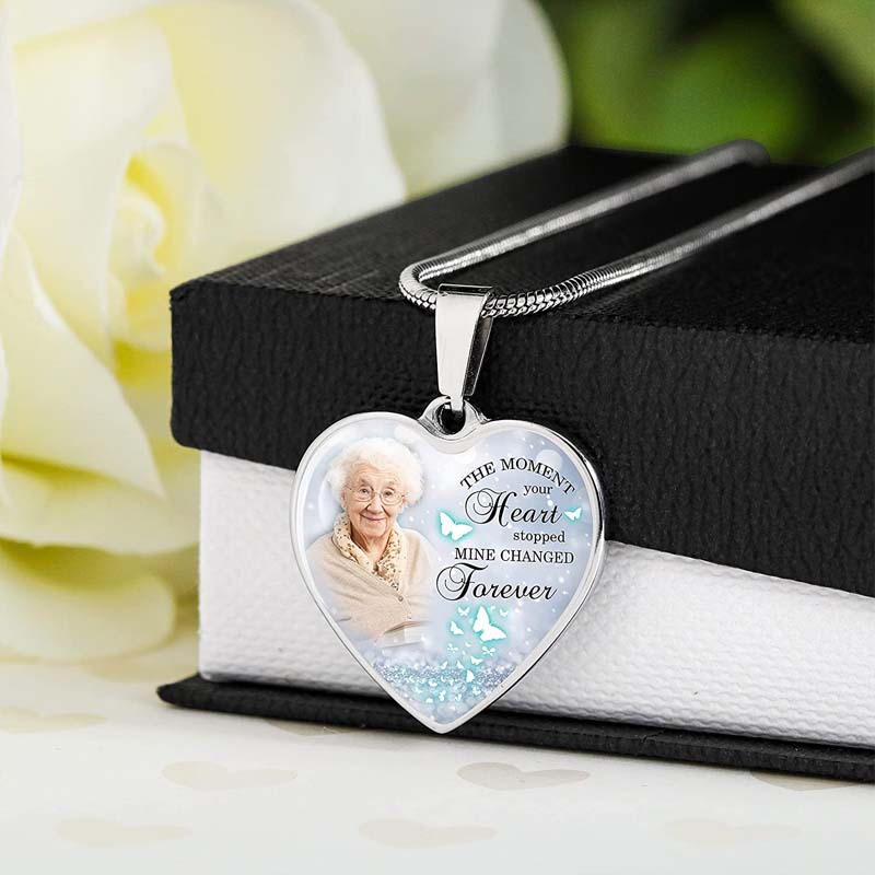 "The Moment Your Heart Stopped" Custom Photo Necklace