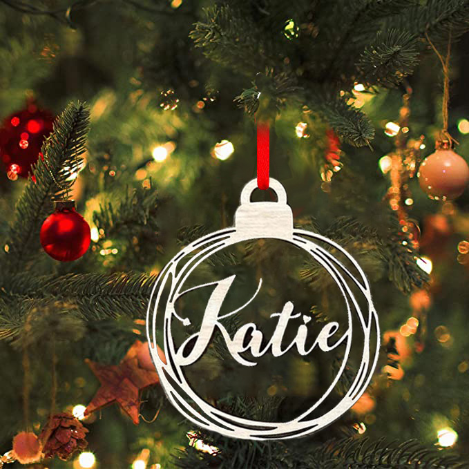 名入れ クリスマスツリー 飾り 木製 オーナメント