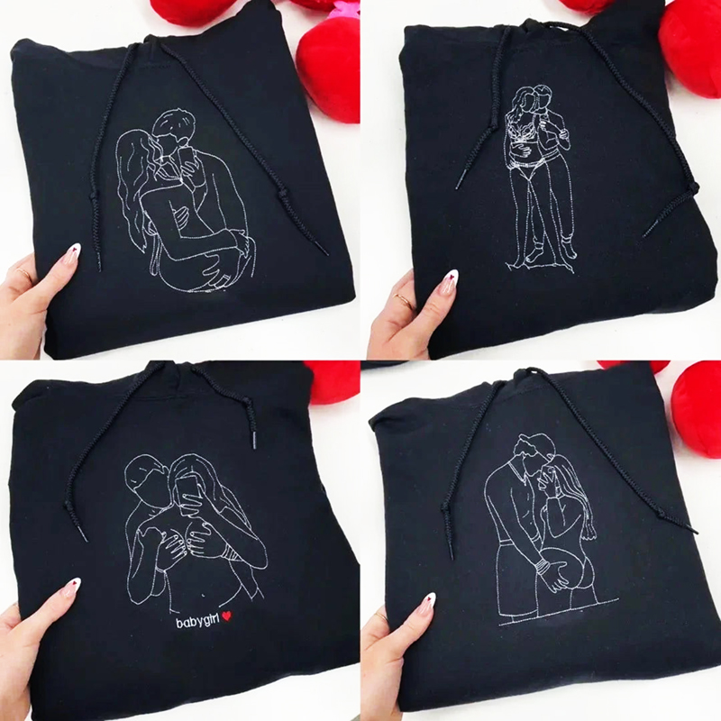 オリジナル 写真 刺繍 パーカー フーディー