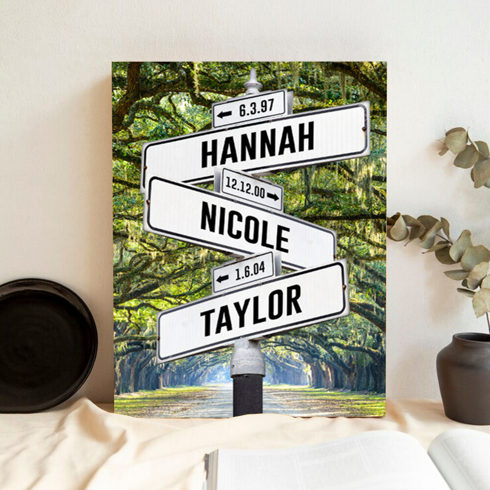 Personalized Name Canvas Wall Art with Flat Road Background Creative Gift for Friend