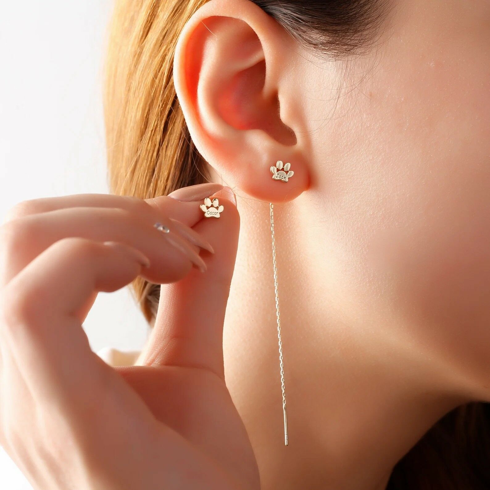 Personalized Pet Paw Ear Chain Gift For Pet Lovers