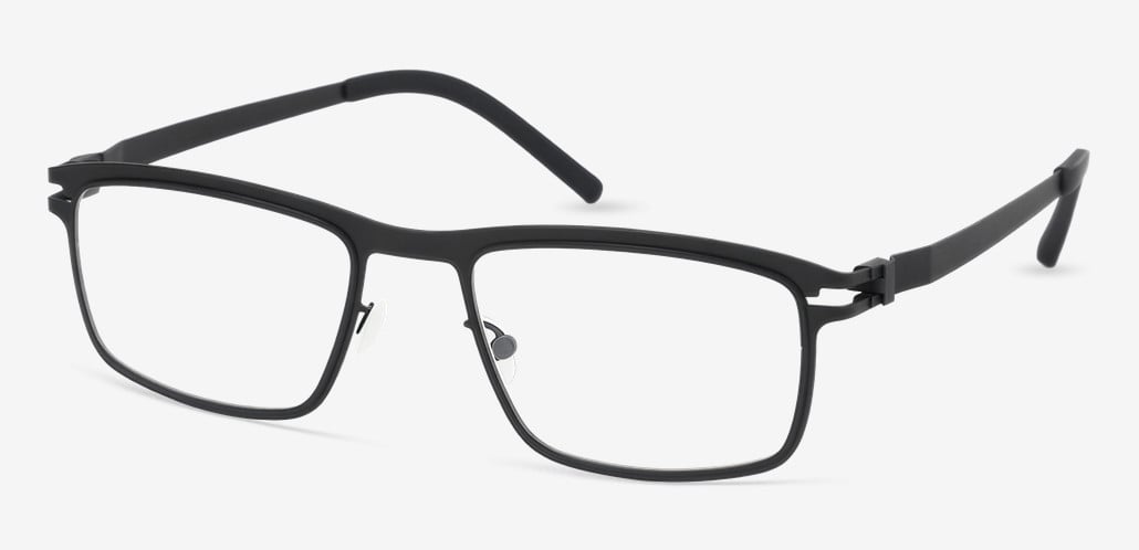 Hughes Lunettes Rectangulaires Noires