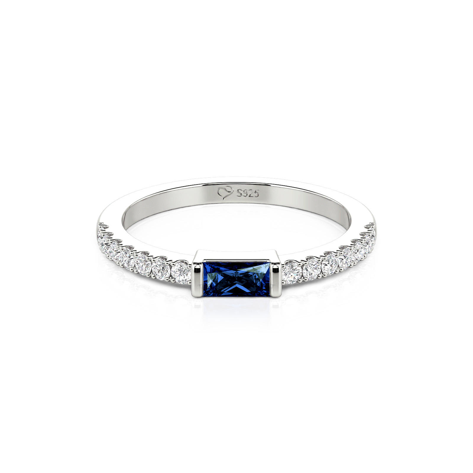 Jeulia Custom Dainty East West Baguette Cut Birthstone Ring