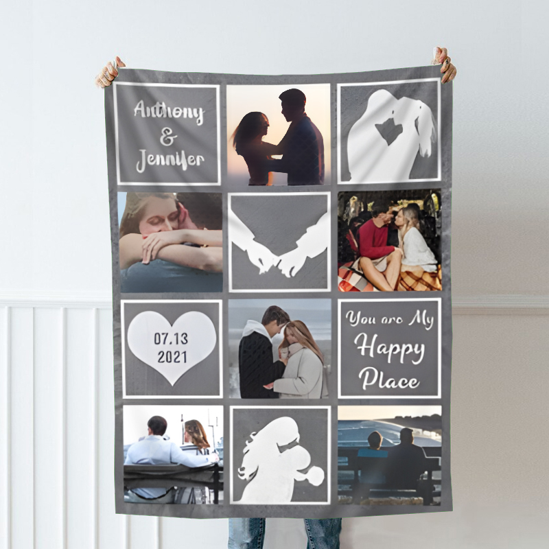 Couverture personnalisée avec motif chaud Cadeau romantique pour la Saint-Valentin