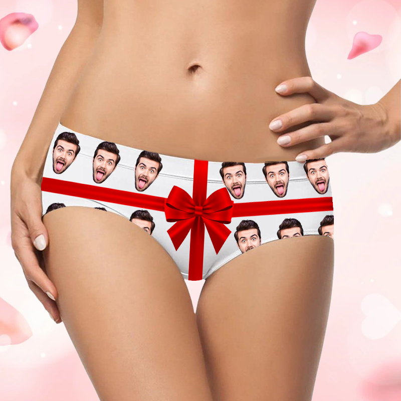 Ropa interior de mujer con imagen personalizada y estampado de lazo. Sorprendente regalo para ella