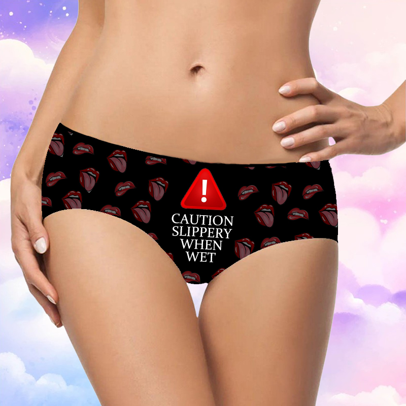 Creative Women's Underwear with Red Warning Symbol Best Gift for Girlfriend