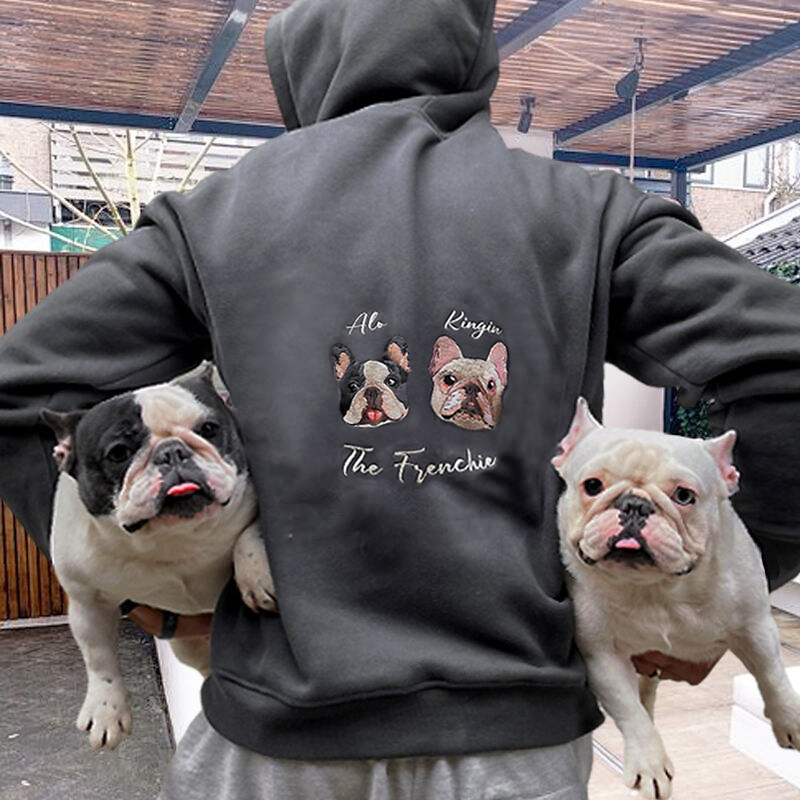 Felpa ricamata personalizzata Testa regalo carino per gli amanti degli animali domestici