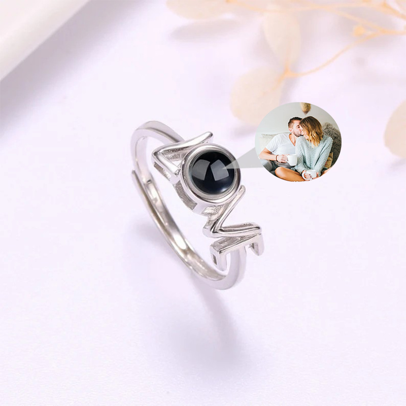 Personalized Projection Picture Ring Love Unique Shape Christmas Gift For Couples