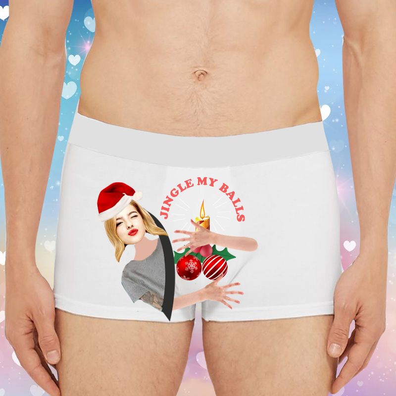Gepersonaliseerde foto mannen ondergoed boxer slip groot cadeau voor kerstmis