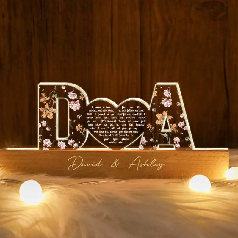 Personalized Birthday Flower Letter Lamp Customized Warm Words Sweet Gift
