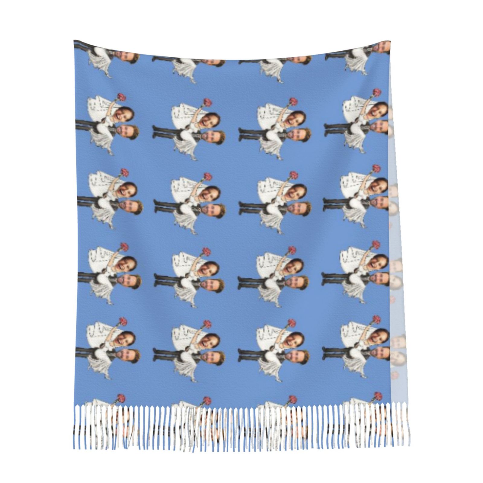 Custom Scarves with Couple's Face Photos as Wedding Gifts for Friends