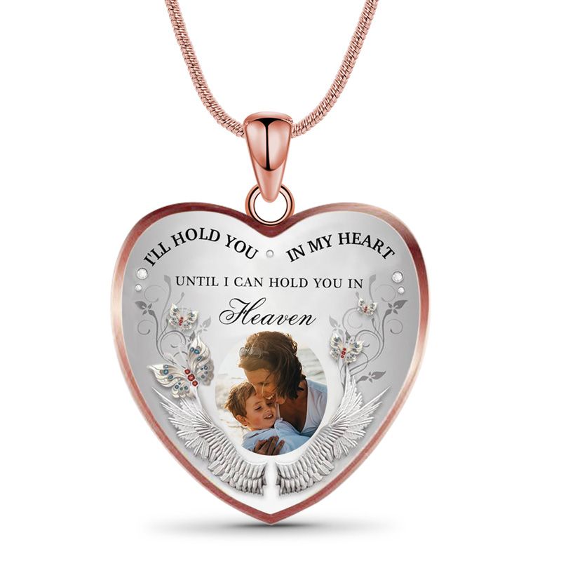 I'll Hold You In My Heart Custom Photo Memorial Necklace
