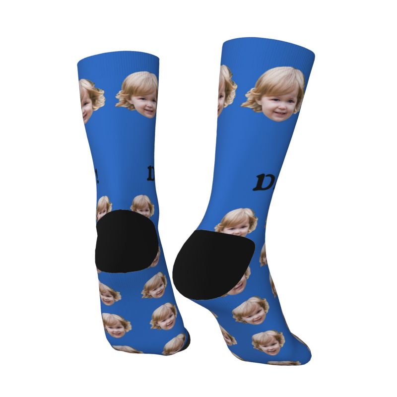 Personalized Face Socks with Child Photos Added as a Father's Day Gift