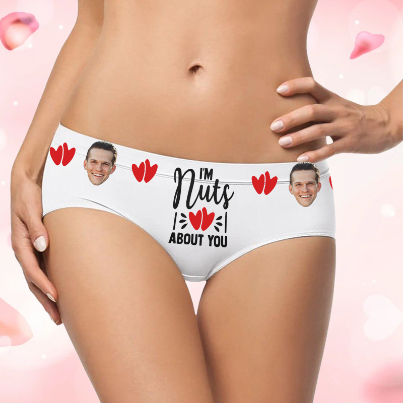 Personalized Photo Women's Underwear Creative Valentine's Day Gift "I'm Nuts About You"