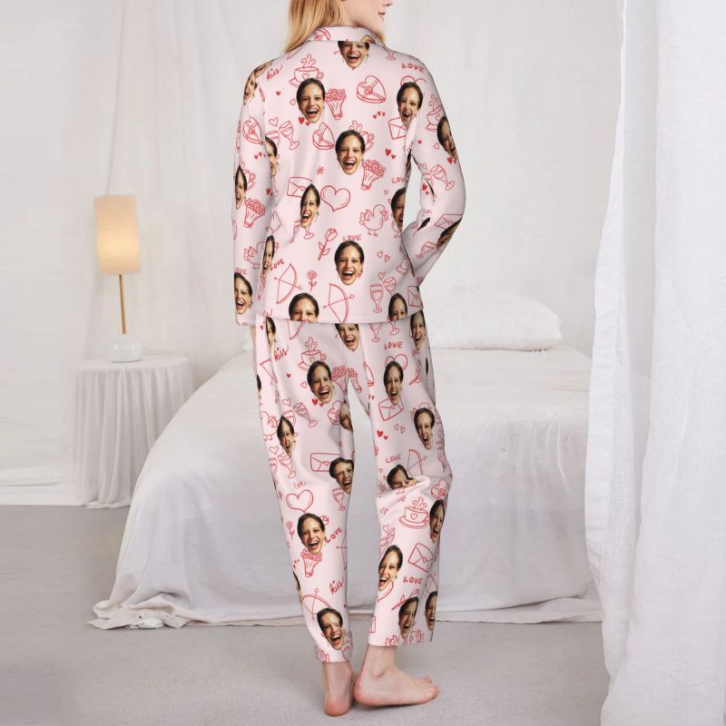 Pyjama personnalisé avec photo personnalisée, motif simple et mignon, adorable cadeau pour elle