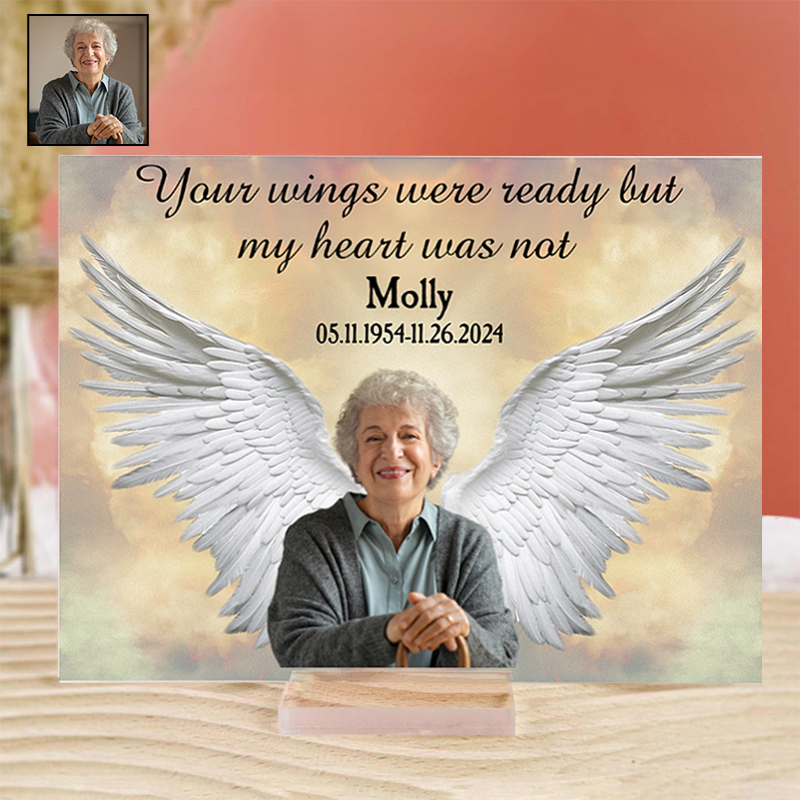 写真入れ ウィング メッセージ メモリアル 記念 アクリル プレゼント オリジナル