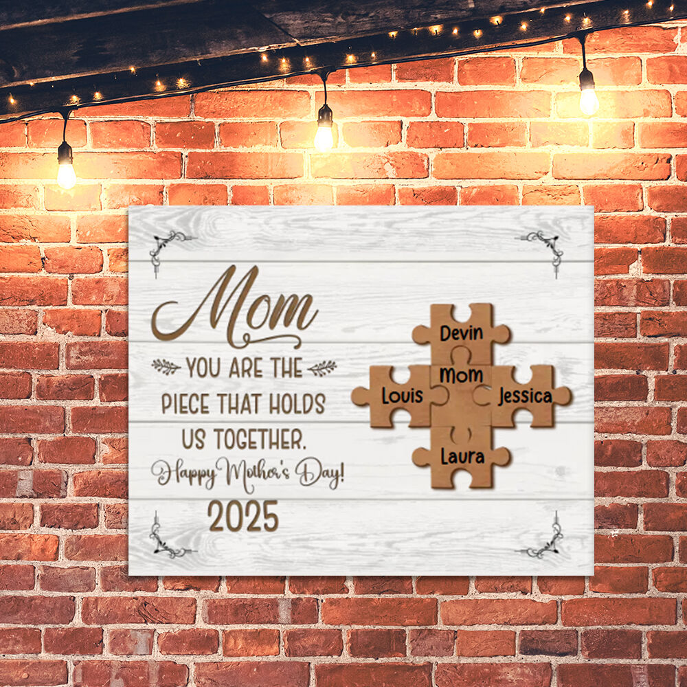 Personalized Name Puzzles Canvas Wall Art Attractive Gift for Mom
