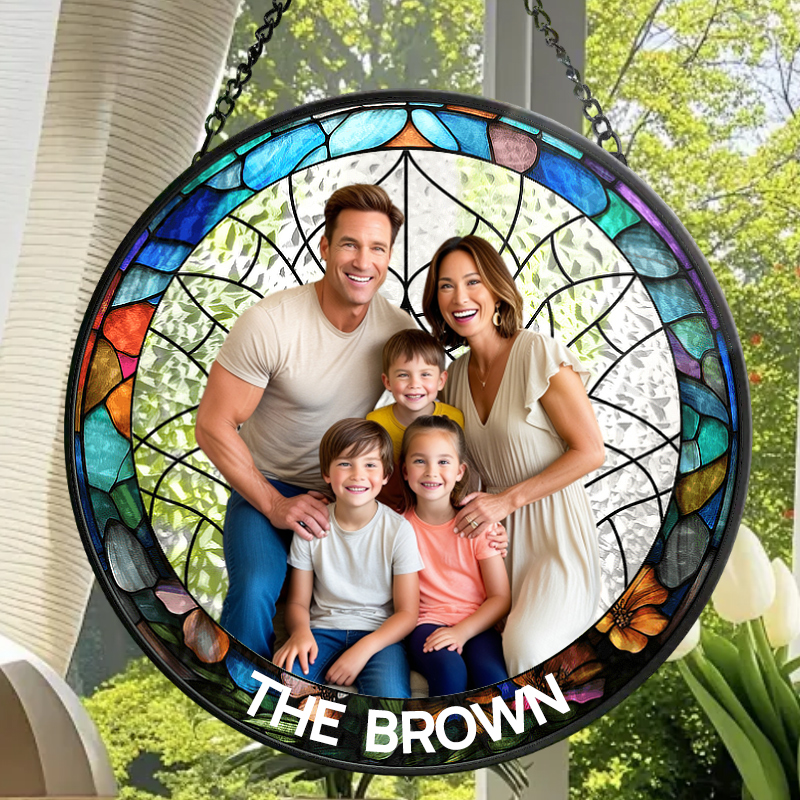 Personalized Window Sun Catcher Glass Hanging Ornaments Gift for Family