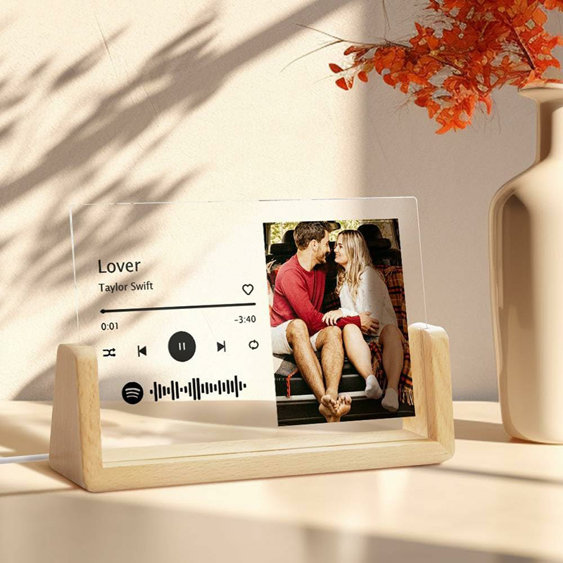 Personalized Spotify Plaque Song And Photo Lamp Amazing And Sweet Gift for Special Person