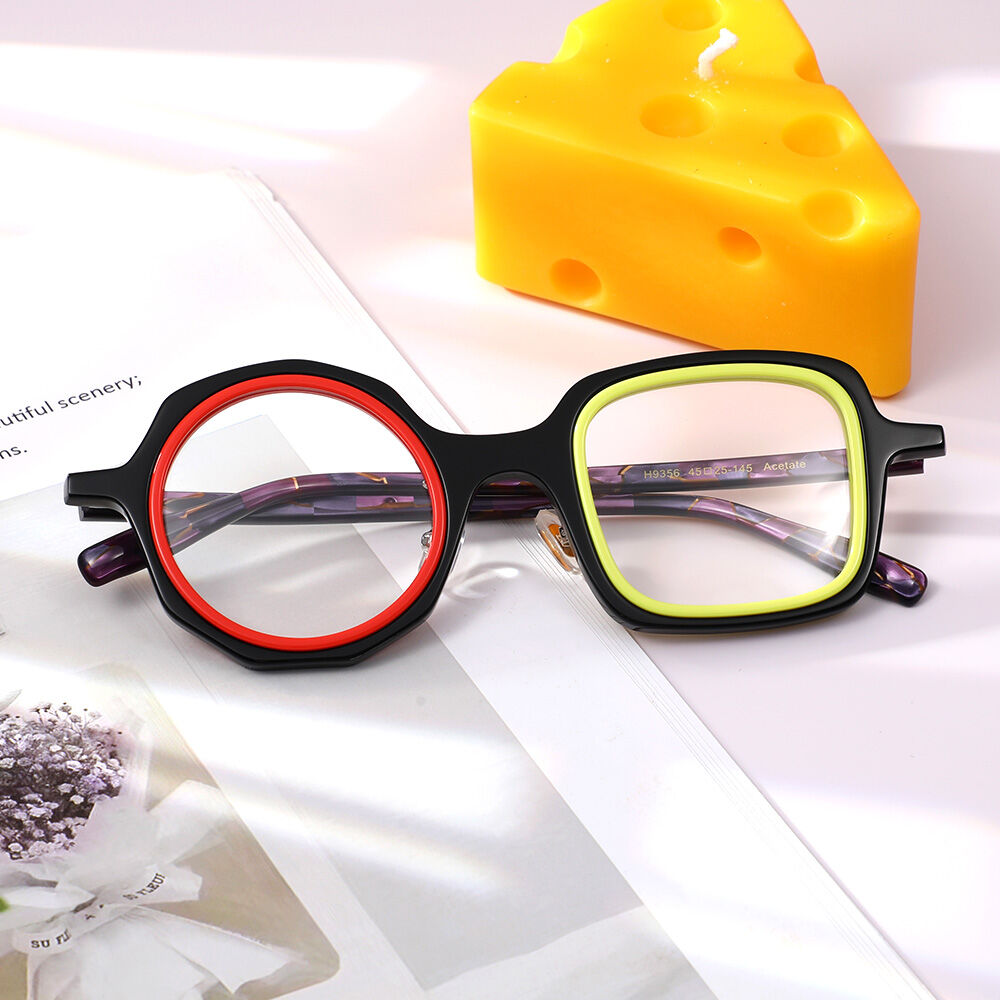 Lilli Square Round Black Glasses