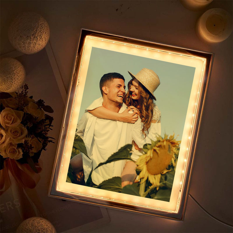 Personalized Picture Mirror Lamp Simple Present for Your Love