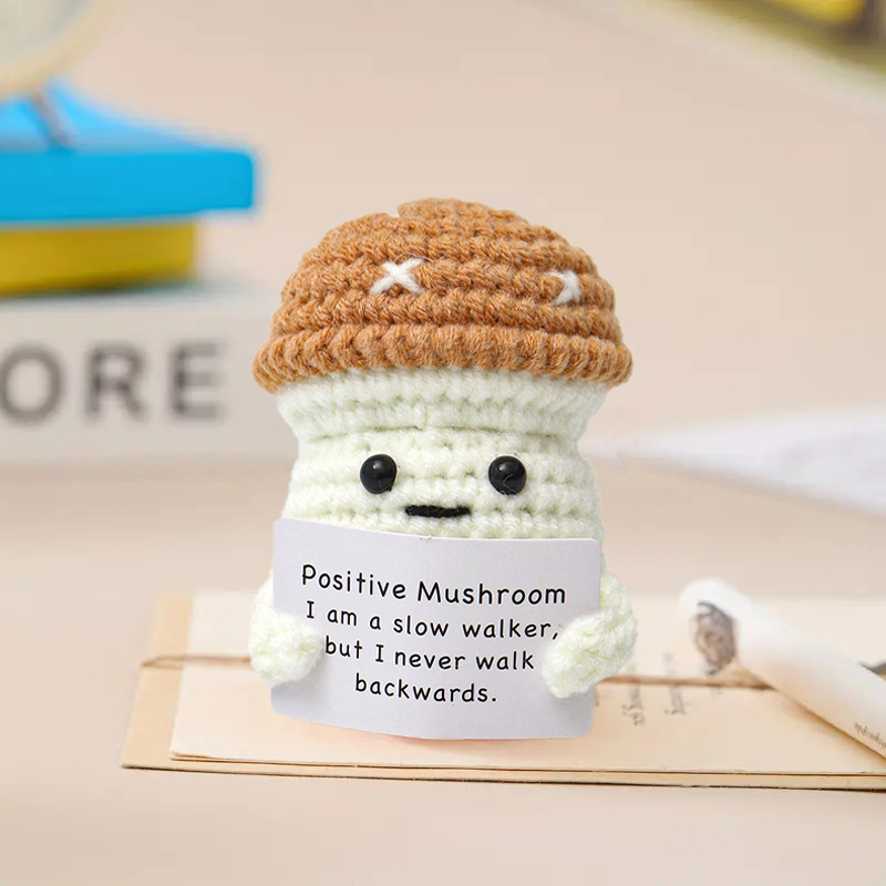 Handmade Crochet Mushroom Positive Doll Excellent Gift for Friends