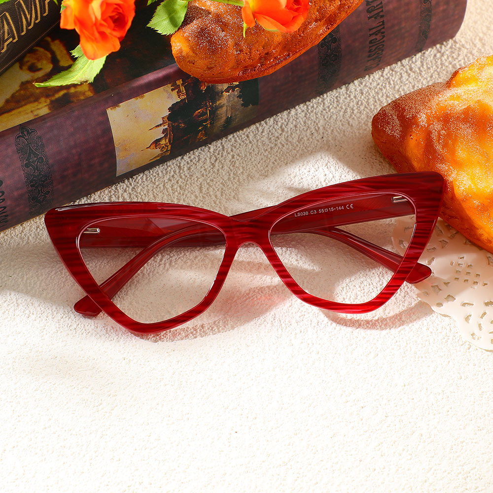 Occhiali da Vista Stuart Cat Eye Rosso 
