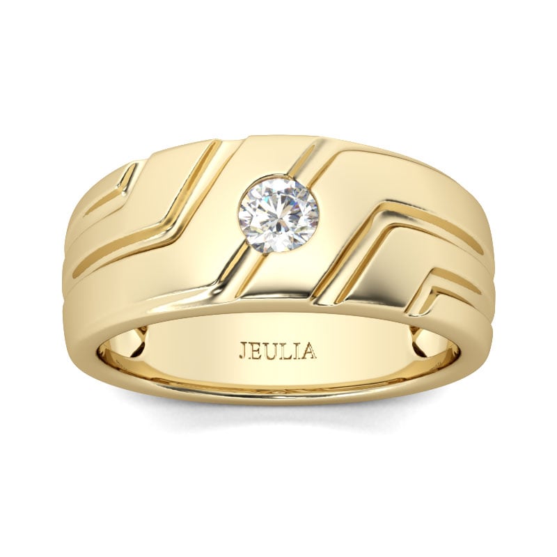 Yellow Gold Men's Wedding Bands in Sterling Silver