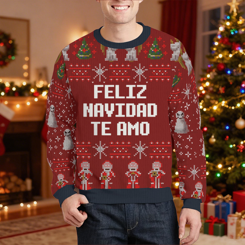 Personalized Ugly Sweater Unisex Custom Messages Snowman Festive Style Design Christmas Gift for Friends