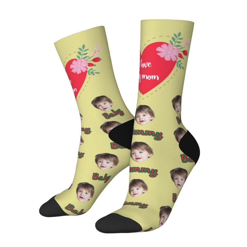 Custom Face Socks with Baby Photos for Mother's Day