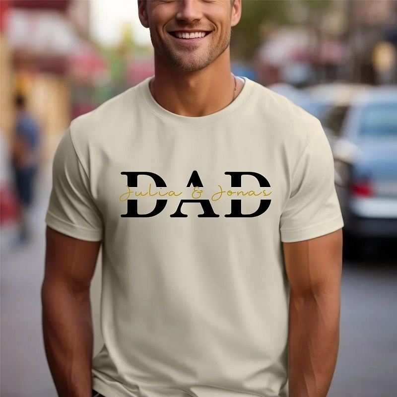 Personalized T-shirt Custom Names with Dad Design Perfect Gift for Father's Day