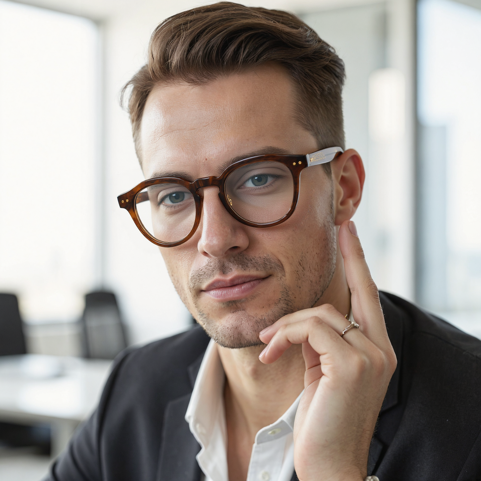 Burnell Quadratische Braune Brille