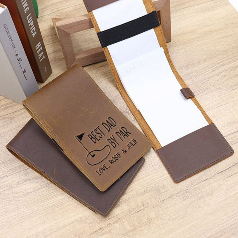 Portatarjetas de golf personalizado, funda multifuncional para libro de yardas, regalo para el Día del Padre.