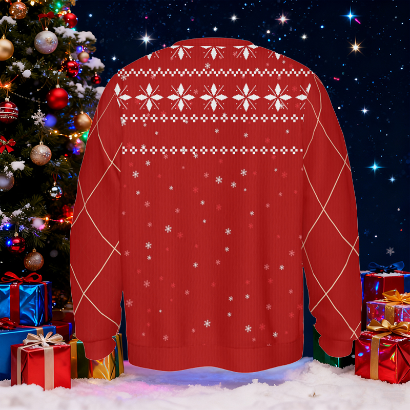 Personalized Ugly Sweater Unisex Pet's Mom Custom Photo Red Style Design Christmas Gift for Pet Lovers