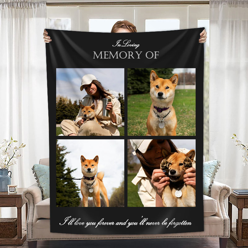 Personalized Picture Blanket Warm Design Style Best Gift for Pet Lover "In Loving Memory“