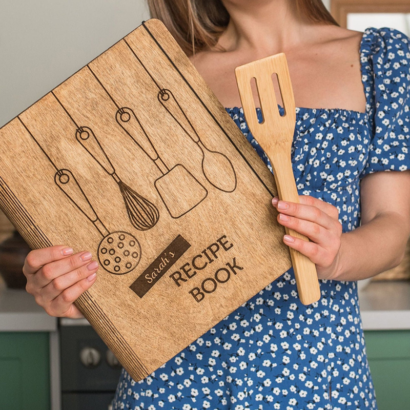 Personalized Recipe Book Custom Varied Kitchen Supplies Cover Gift for Dear Mom