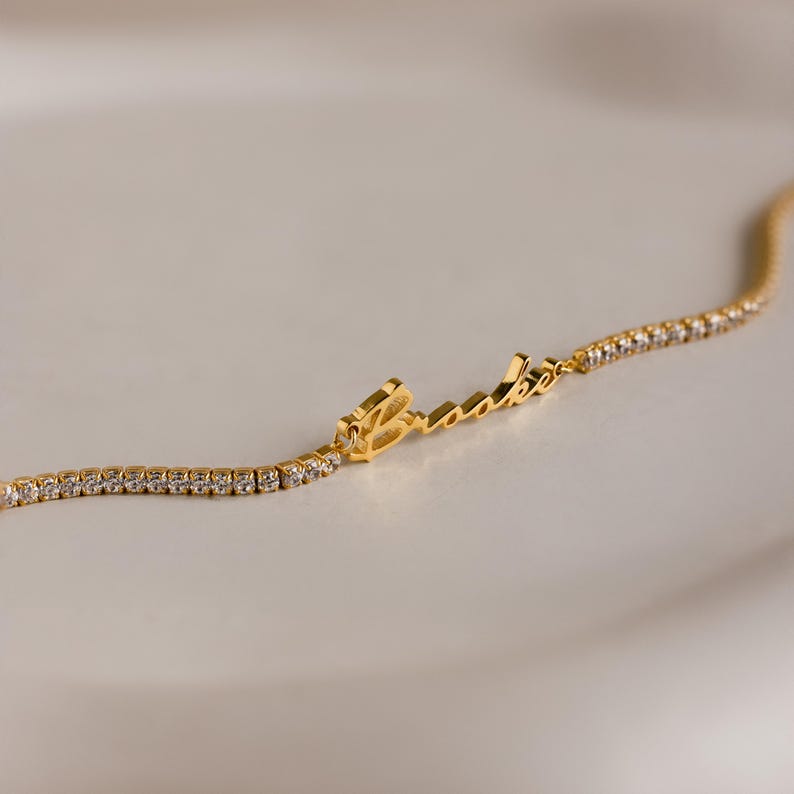 Personalized Name Bracelet with Diamond Exquisite Gift for Girls