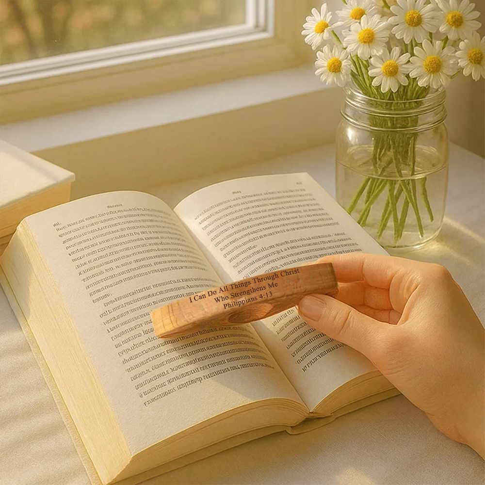 Personalized Book Page Holder Custom Bible Verse with Birth Flower Reading Holder for Bookworms