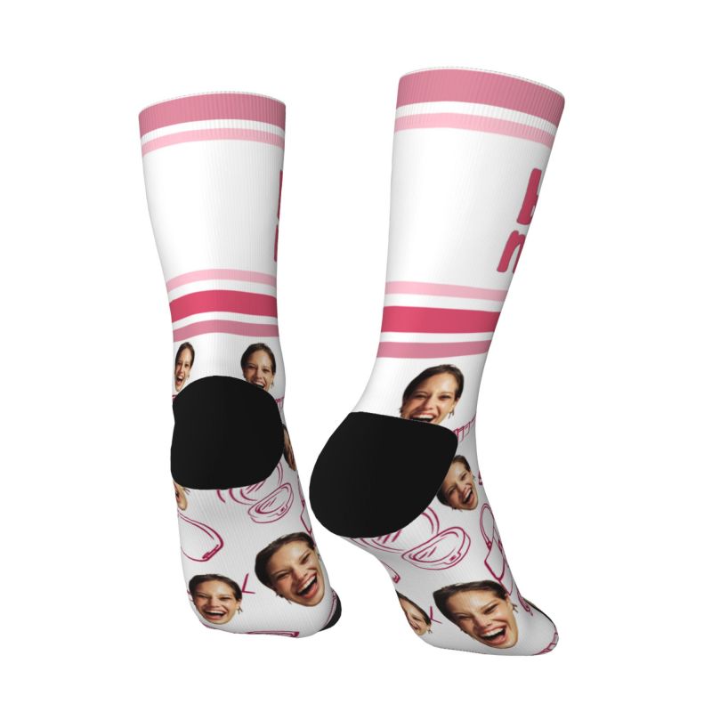 Personalized Face Socks Can Be Added with Name and Photo