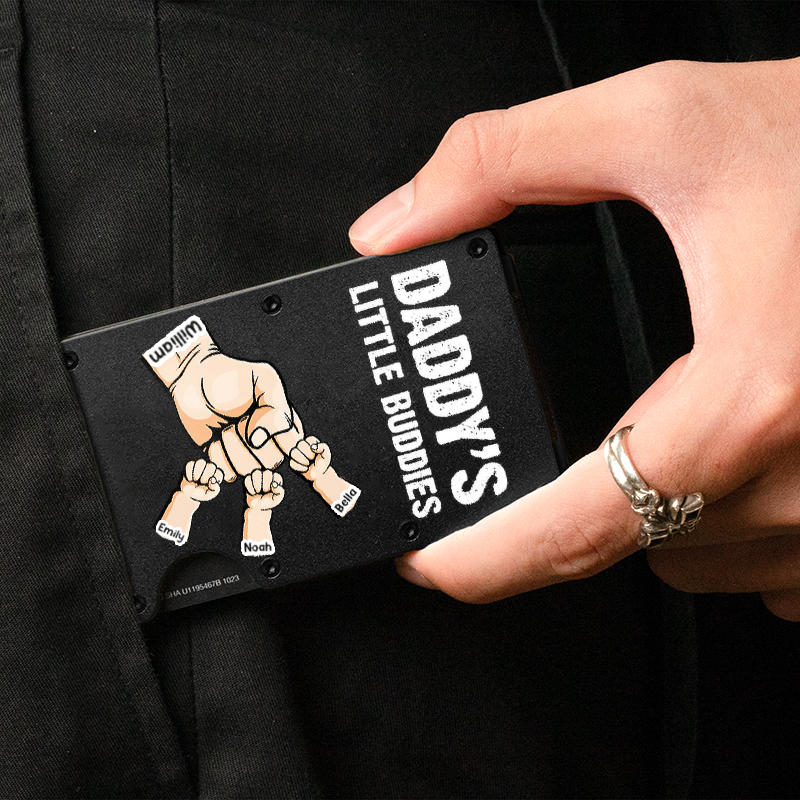 Personalized Metal Card Holder Customized Fist Name Gift For Father's Day