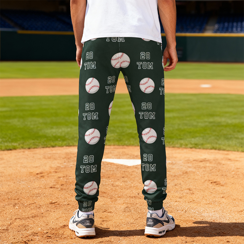 Personalized Unisex Sweatpants Custom Name and Number Baseball Design Gift for Sports Lovers