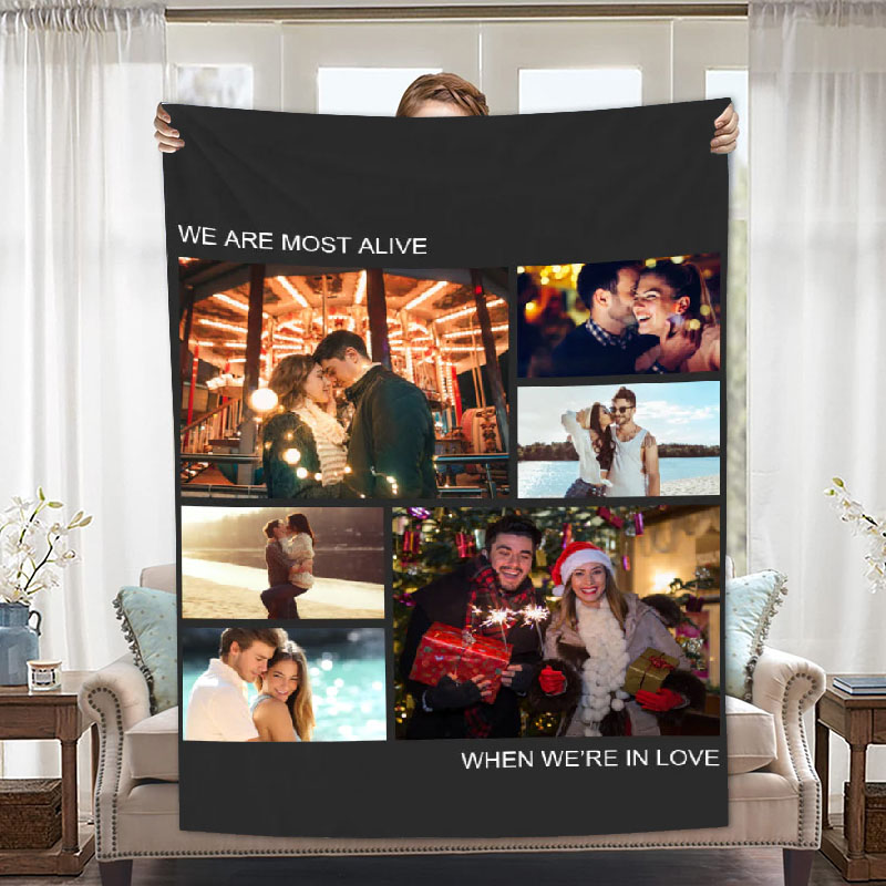 Spersonalizowane zdjęcie i grawerowany koc Wykwintny i stylowy prezent dla par