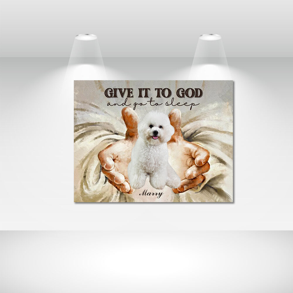 Tableau personnalisé sur toile avec motif de la main de Dieu Meilleur cadeau pour la famille