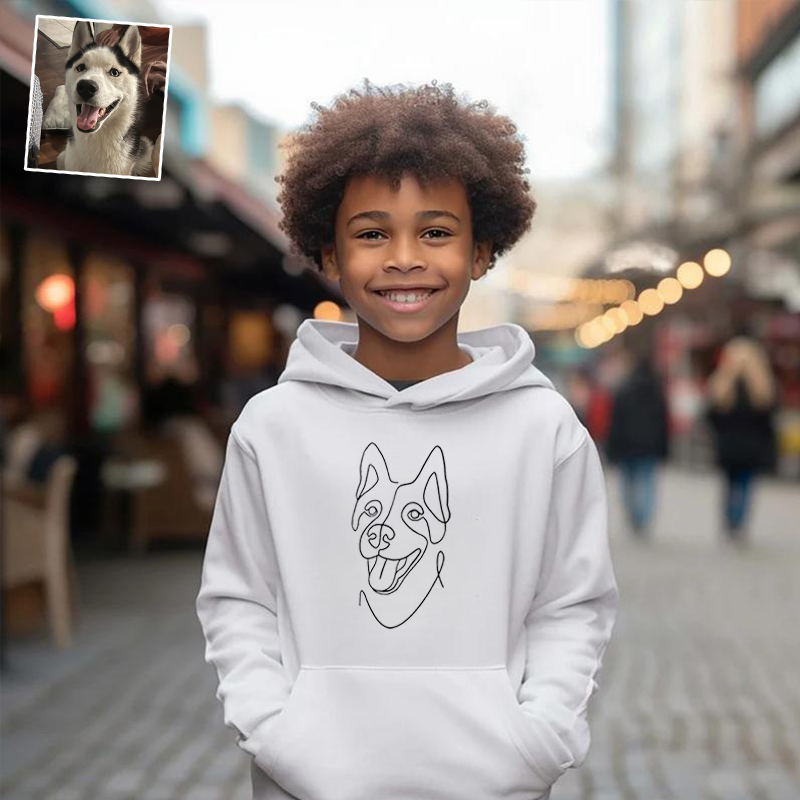 Gepersonaliseerde geborduurde kinderhoodie met eigen familienaam Warm cadeau voor kinderen