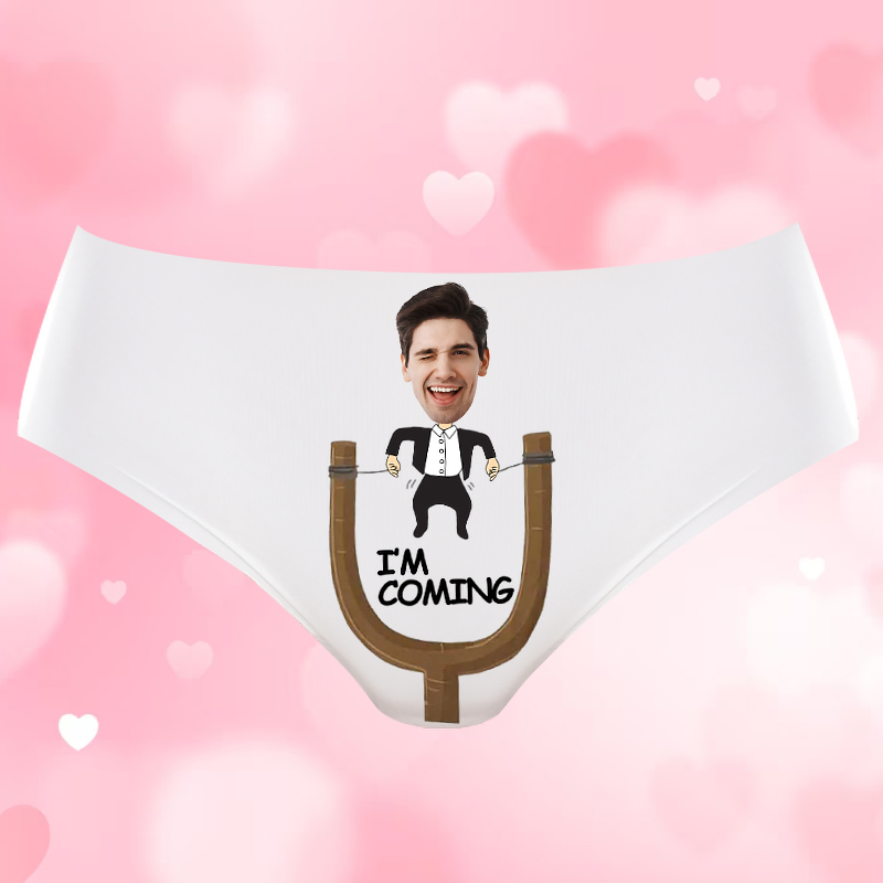 Personalized Picture Women's Underwear with Slingshot Pattern Interesting Gift for Valentine's Day
