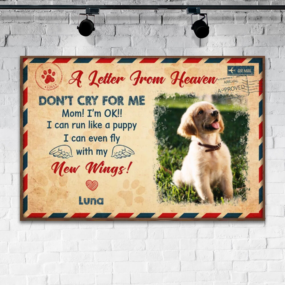 Personalized Picture Canvas Wall Art Wonderful Gift for Pet Lover "Don't Cry For Me"
