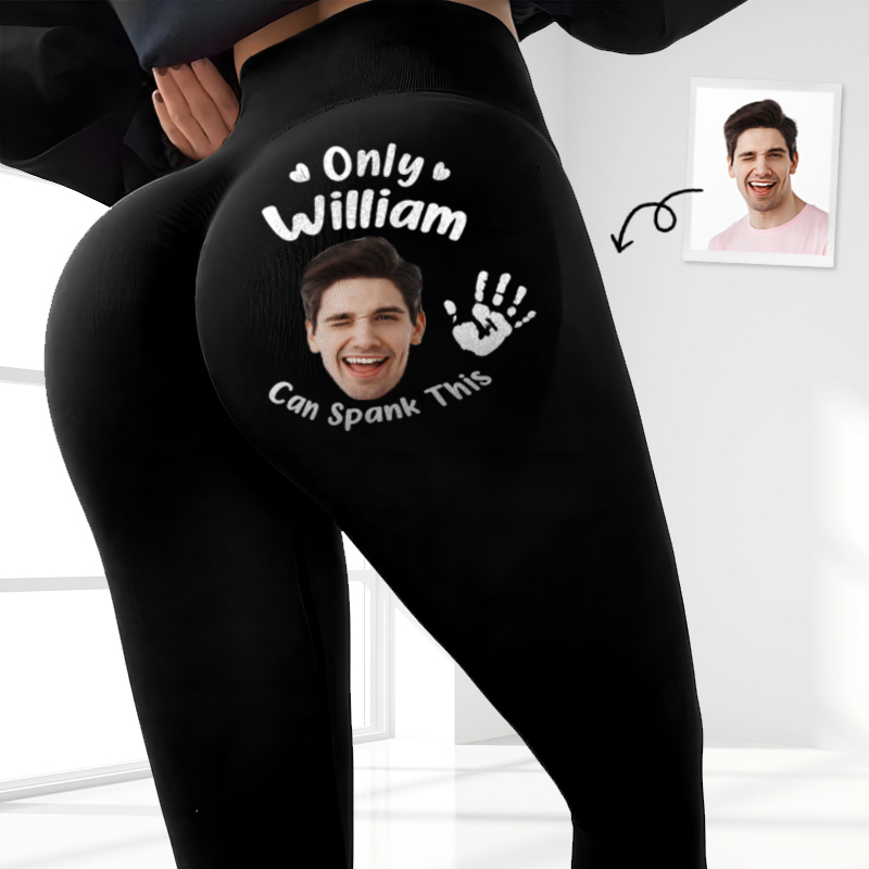 名入れ イラスト 顔写真 レギンス ヨガ ランニング ストレッチ オーダーメイド